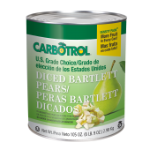 Carbotrol #10 Juice Packed Canned Fruit, Diced Pears (1 - 104oz Can)